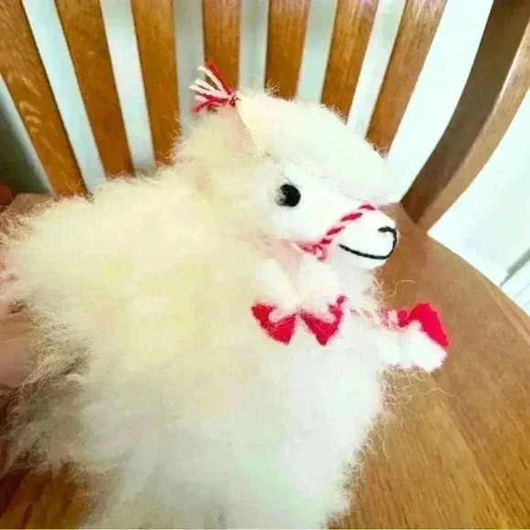 🌈 6/$60, Genuine 100% Llama Fur Toy, Handmade, White - Picture 2 of 7
